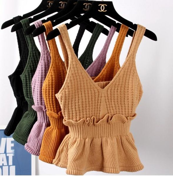 

women's sweaters sweater vest cotton fabric comfortable and elastic 40-80 kg ladies women wear inside outside short knit sweet solid co, White;black