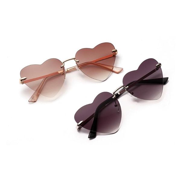 

heart glasses pc leanses copper leg semi-rimless women sunglasses 2021 fashion eyewear box packing lx067, White;black