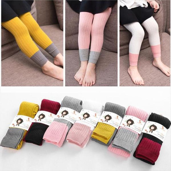 

spring autumn warm girl leggings knitted cotton baby girls pants mix color children kids trousers for 1 8t, Blue