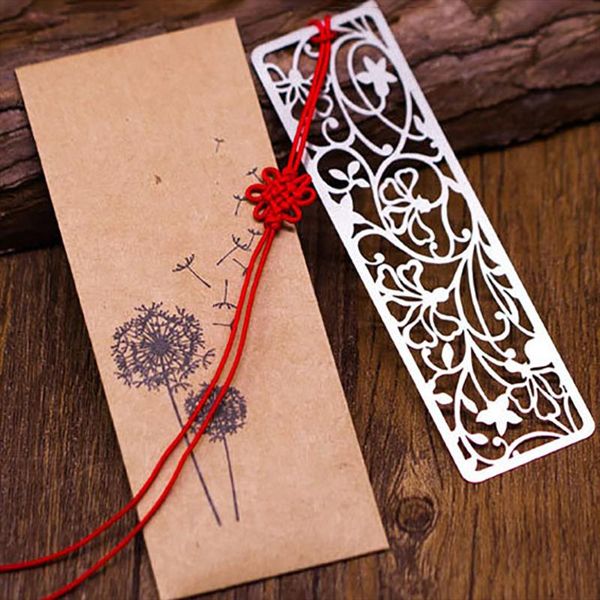 

bookmark 1pc kawaii flower hollow bookmarks vintage metal with chinese knot school office page holder stationery teacher gift