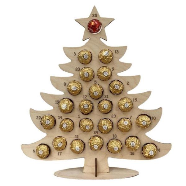 

christmas decorations 2021 wooden elk advent calendar chocolate holder countdown for navidad craft