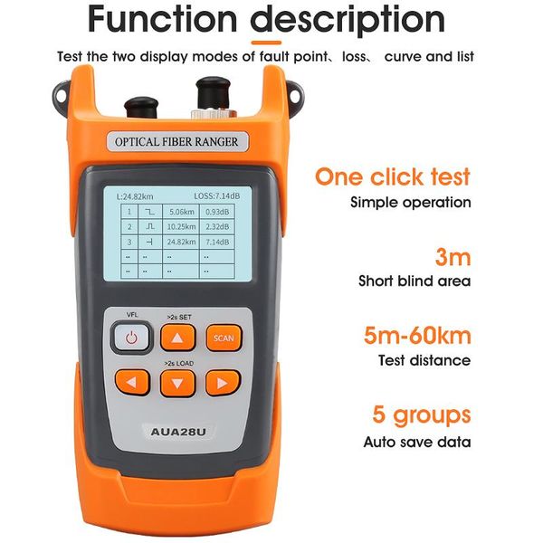 

mini 60km fiber optic otdr optical reflectometer built in vfl with fc sc touch equipment