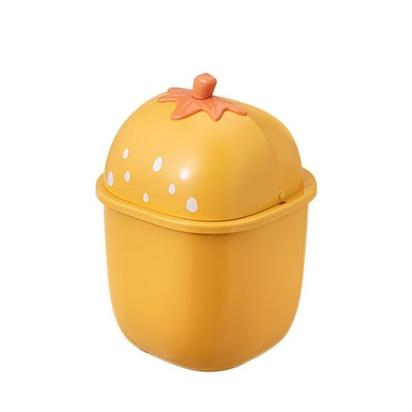 

waste bins k3na mini cute deskwastebasket trash can, plastic small tiny office countergarbage blue/green/orange/yellow