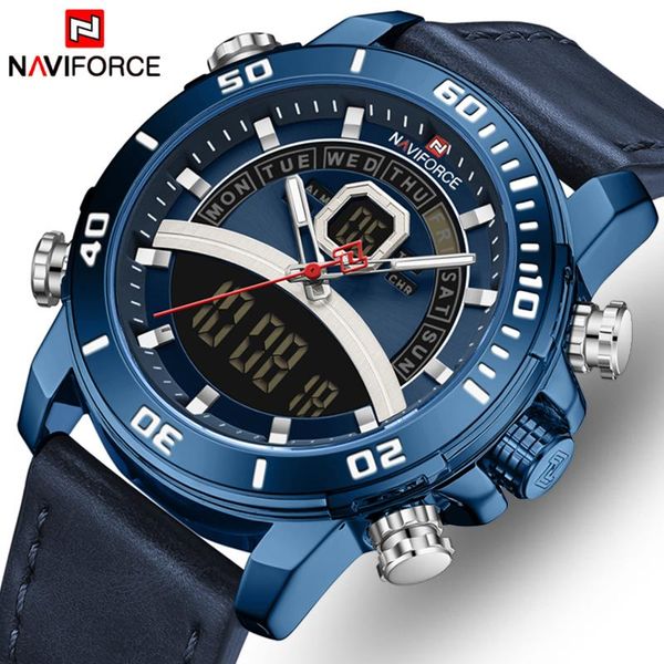 

wristwatches naviforce watches men's quartz men watch date display sport chronograph fashion waterproof relogio masculino, Slivery;brown