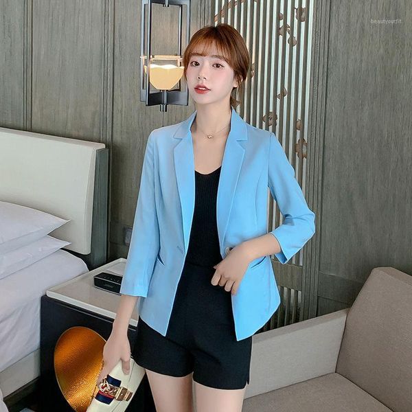 

summer womens blazer korean suit women casual linen thin small jacket women's suits & blazers, White;black