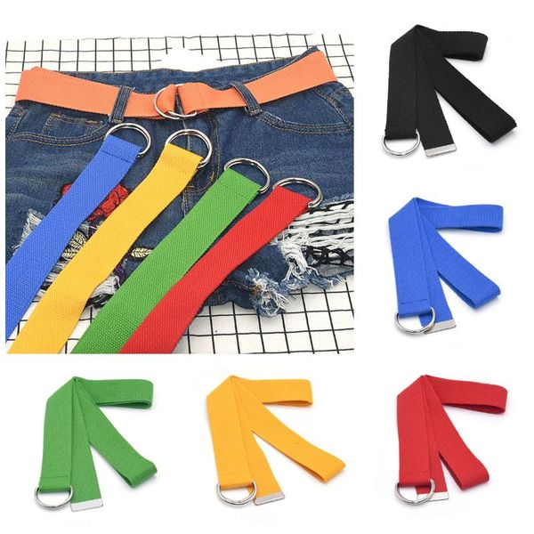 Gürtel 1PC für Frauen Männer Erwachsene Einstellbare Wild Gürtel Unisex Koreanische Leinwand Solide Strap Elastische Hosen Jeans Kleid 8 farben