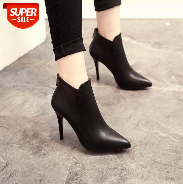 

short boots women shoes high heel pointed toe and ankle stiletto martin naked #9e4r