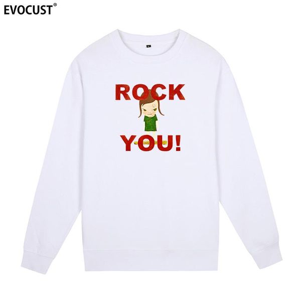 

men's hoodies & sweatshirts yoshitomo nara rock you men women unisex, Black