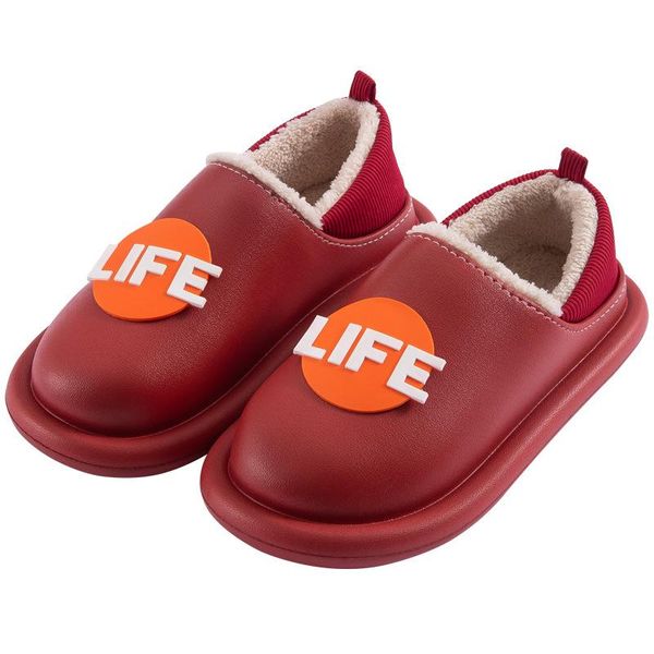 

waterproof bag with cotton slippers removable and washable indoor home cute net red couple non-slip thick bottom outer wear coslippers, Black