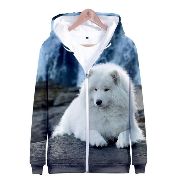 

men's hoodies & sweatshirts 2021 3d print tie-dye rits hoodie mode sweatshirt voor mannen en vrouwen samoyed3d harajuku leuke dier herf, Black