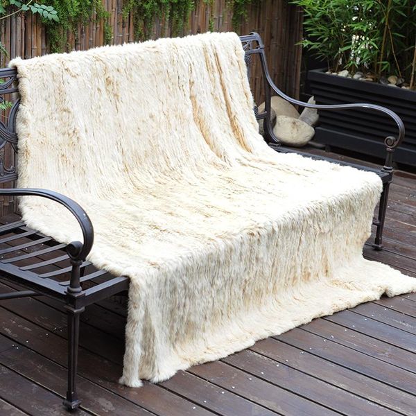 

blankets cx-d-10m 130x150cm custom hand knitted fur blanket throw