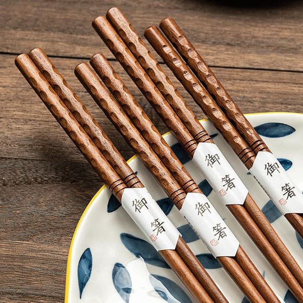 

pointed chopsticks home wooden high-grade japan sushi non-slip solid wood craft set
