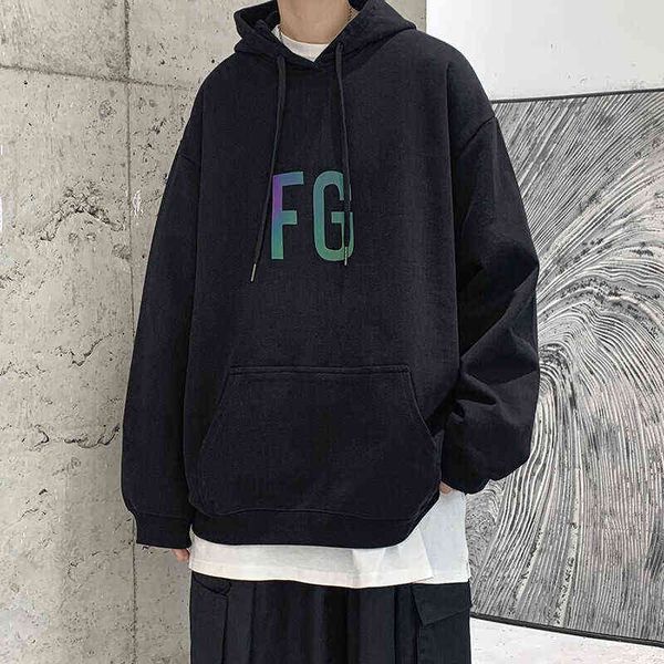 

hopei hoodie men's autumn ins couple boys' korean fashion bf loose casual coat black xl