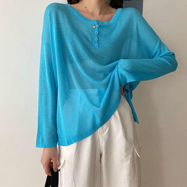 

women's sweaters long sleeve crop sunscreen shirt pullover korean knitted sweater womens loose thin white bottoming jacket, White;black