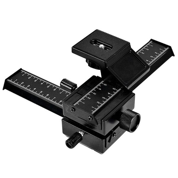 

4-way macro focusing focus rail slider/close-up shoot for digital slr camera dc with standard 1/4-inch screw hole tripod heads