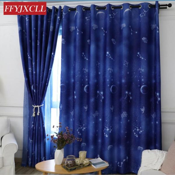 

curtain & drapes blue starry sky constellation modern blackout curtains for living room bedroom window tulle fabric