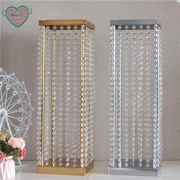 

decorative flowers & wreaths iorn gold plated crystal bead chain square wedding main table decoration flower ball stand home party