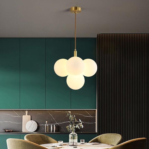 

pendant lamps nordic chandelier all copper living room lamp simple creative dining bedroom decoration home atmospheric ball