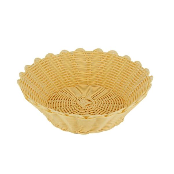 

storage baskets fruit bread basket woven faux rattan round bowls food serving organizer t21d plastic silicone cn(origin)