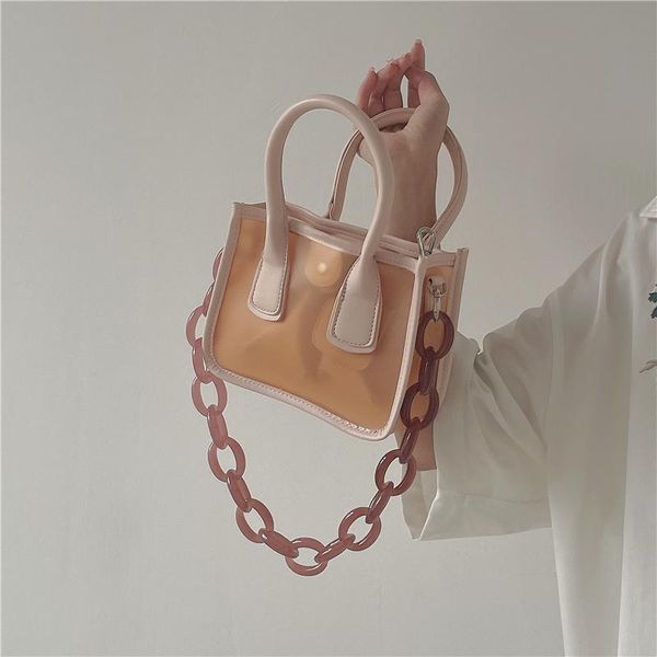 

evening bags acrylic chain small tote ins wild crossbody for women 2021 fashion trends jelly shoulder bag casual purses and handbag