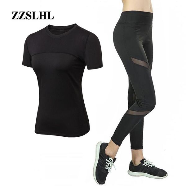 

yoga outfits quick drying mesh sport wear women tracksuit 2piece gym clothes sports fitness suit female legging set womens, White;red