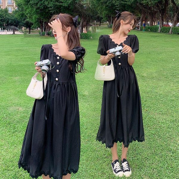 

maternity dresses v-neck loose summer dress irregular high waist pregnant women black plus size pregnancy beach wholesale, White