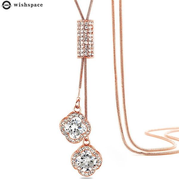 

style contracted leaves zircon jewelry wholesale fashion pendant necklace sweater chain chains, Silver