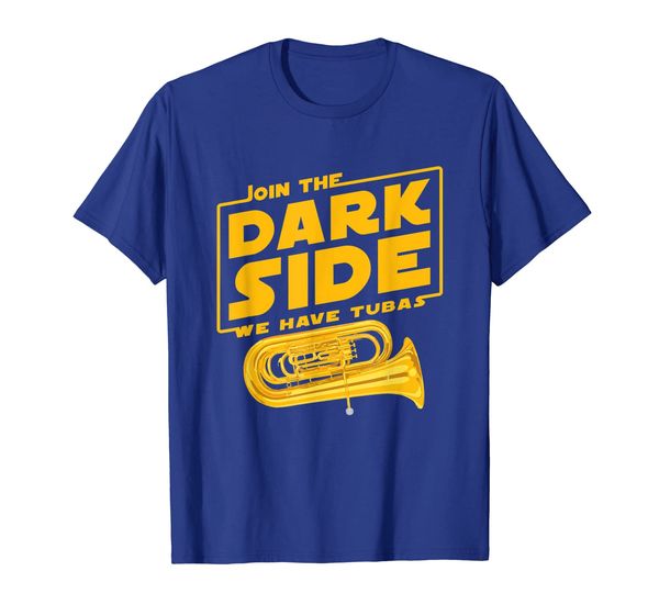 

join the dark side tuba player t-shirt, White;black
