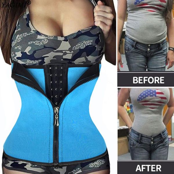 

women's shapers yagimi colombian corset workout fitness sauna sweat belt sheath trimmer slimming shapewear fajas women waist trainer bo, Black;white
