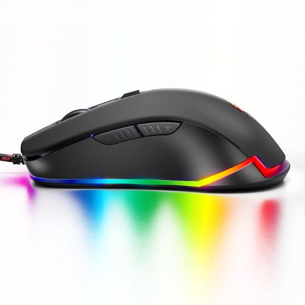 

mice v6 wired rgb led backlit 4000dpi optical mouse ergonomic usb gaming for lap deskcomputer