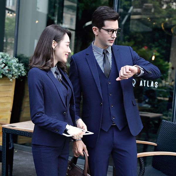

men's suits & blazers autumn and women's suits, bank uniforms, White;black