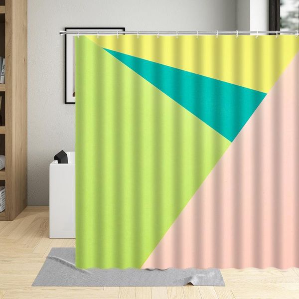 

shower curtains color plaid art modern geometric stripe pattern bathroom decor polyester cloth hanging curtain sets with hooks