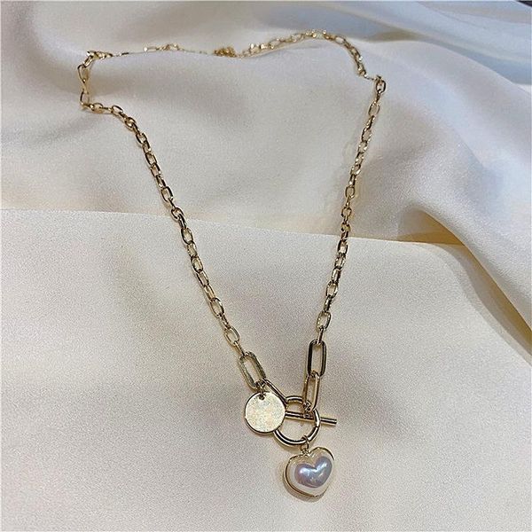 

love necklace personality short fashion sweater neck chain round brand chain(xl4021) chains, Silver