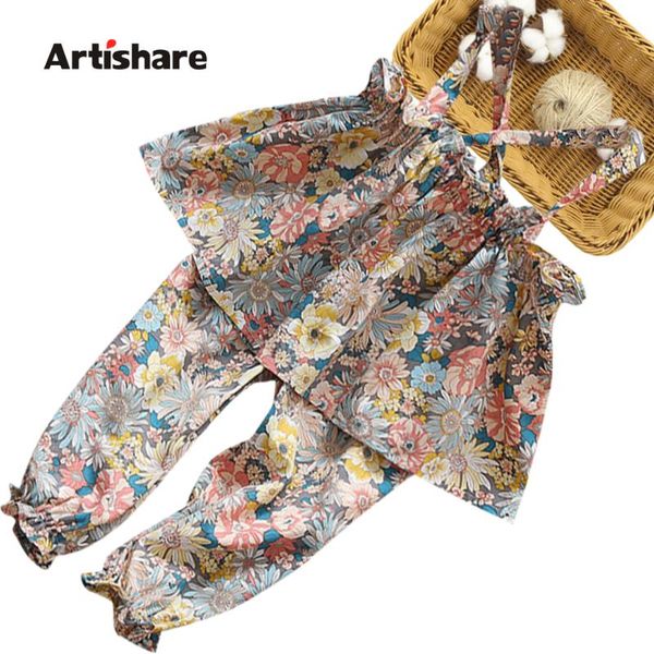 

clothing sets todder girls clothes floral vest + pants children's for casual style girl set summer baby, White