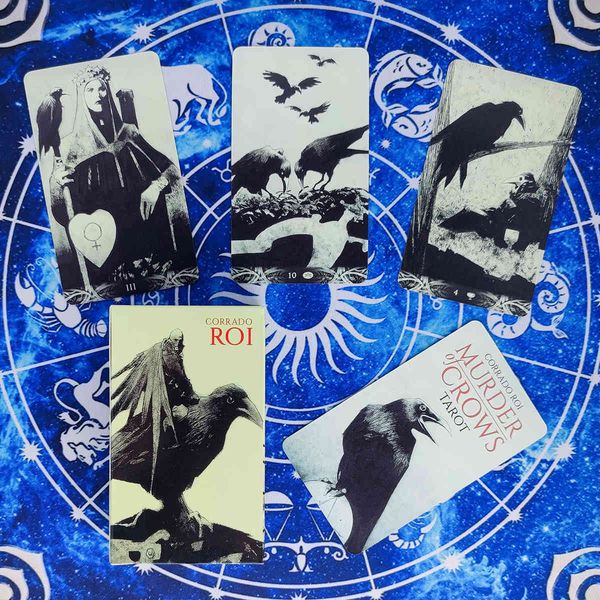 

murder of crows tarot cards prophecy divination deck english version entertainment board game 78 sheets/box
