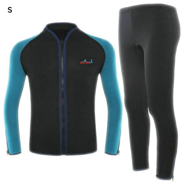 

swim wear 2 pcs split diving suit 2mm neoprene front zip-fastener wet suits and wetsuit pants thermal warm uv sun protection for adult