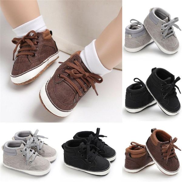 

first walkers born baby boy girl soft sole crib shoes solid causal frenulum anti-slip sneakers prewalker