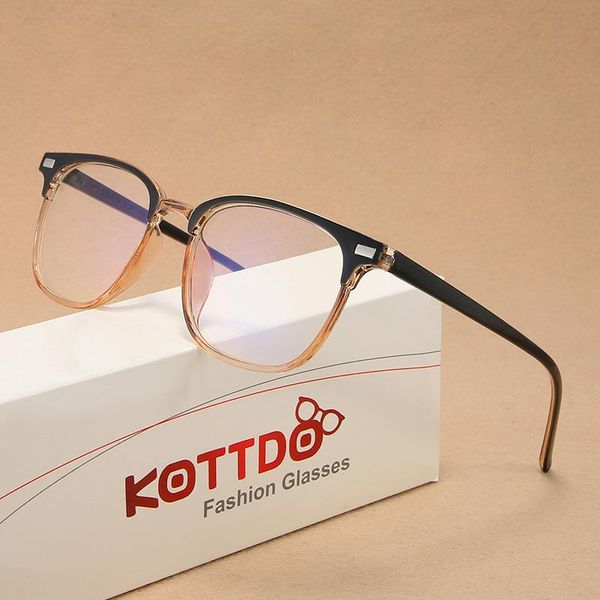 

fashion sunglasses frames kottdo vintage square plastic glasses frame women classic prescription optics eyeglasses decoration 2021, Black