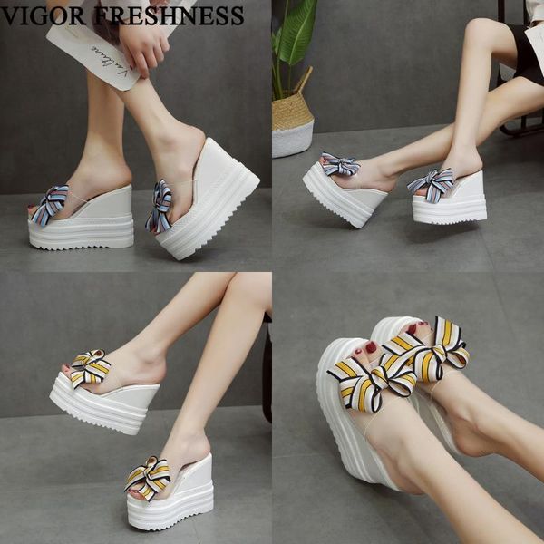 

dress shoes vigor freshness heels woman summer sandals platform women slip on flip flop rome ladies wy624, Black