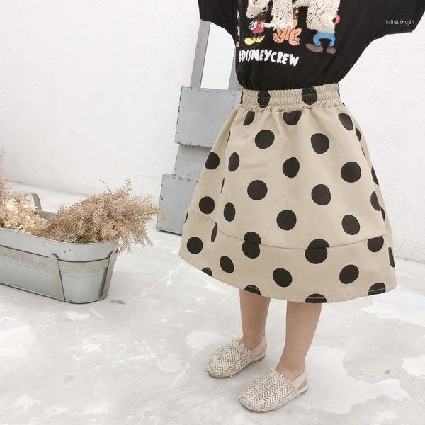 

skirts 2021 girls spring and summer polka dot print skirt1, Blue