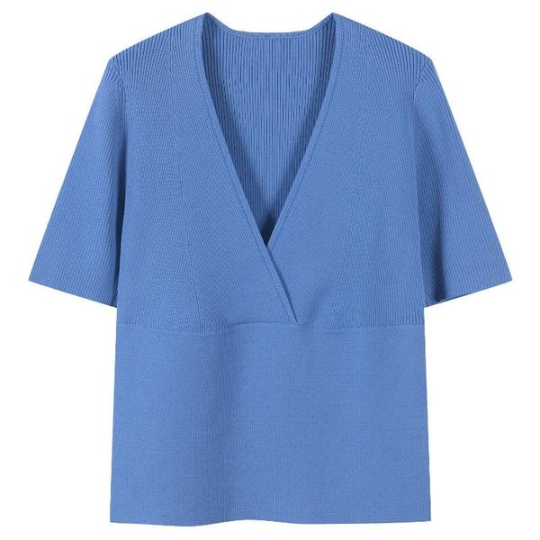 

women's sweaters 2021 spring and summer french niche ice silk knit short-sleeved women's slim v-neck short outer wear, White;black