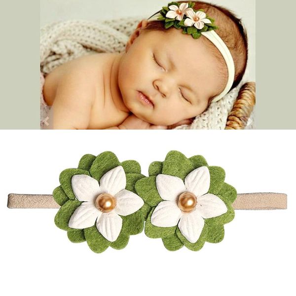

hair accessories 10pcs baby girl stretchy headband big lace petals flower band yh-17, Slivery;white
