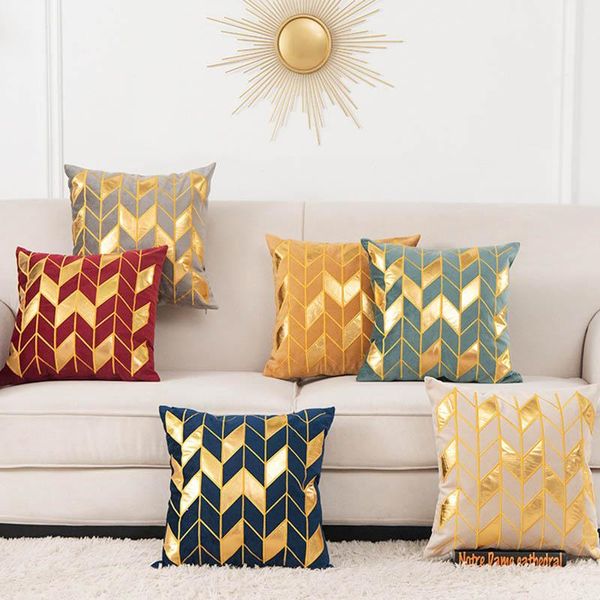 

cushion/decorative pillow luxury decoration cushion cover nordic geometric bronzing case sofa car living room cushions home decor pillows