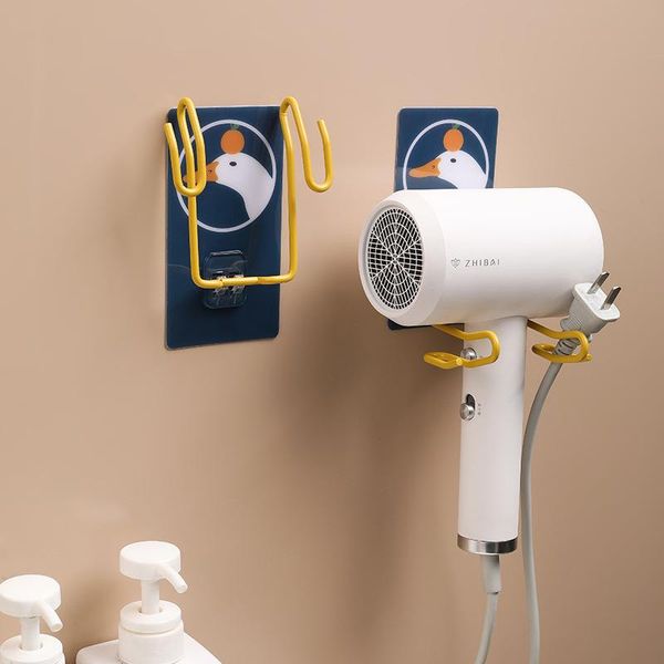 

hooks & rails hair dryer holder blower organizer wall mounted over door bathroom cabinet hairdryer storage rack no drill bracket