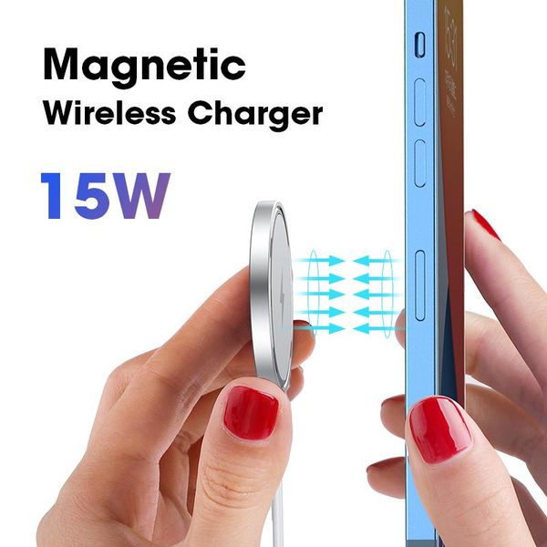 

magsafing wireless charger 15w qi magnetic chargers for 12 pro max mini 11 fast charging pad stand mount mac safe cell phone mounts & holder