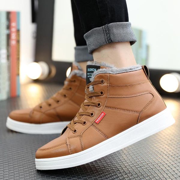 

boots winter men outdoor working warm wither shoes non-slip sneakers keep 2021 fashion, Black