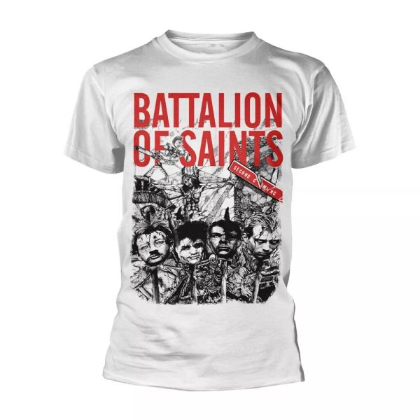 

battalion of saints second coming official t-shirt men unisex, White;black