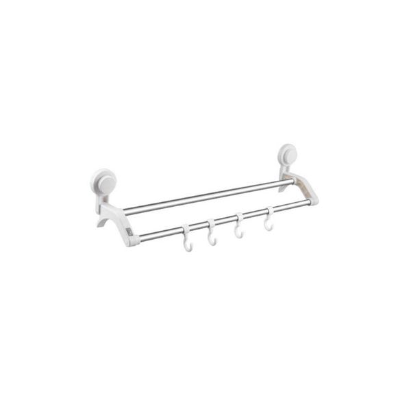 

towel racks stainless steel punch-double holder with movable hooks wall shelf storage rack wc accessories kitchen seasoning stora