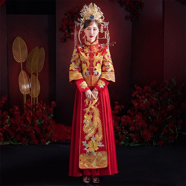 

ethnic clothing 2021 ysbec qipao dress velvet evening dresses 3xl chinese, Red