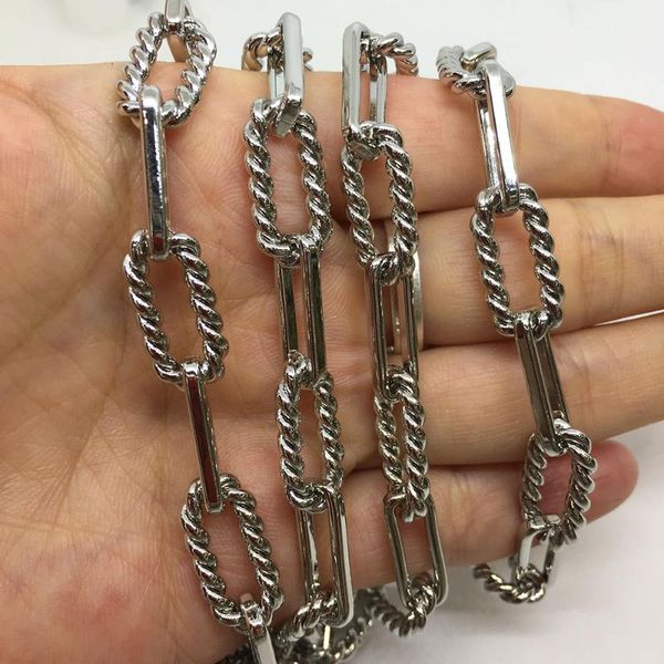 

chains nickel-plated 18k gold-platedcopper handmade collocation clothing luggage chain diy necklace bracelet jewelry making wholesale, Silver